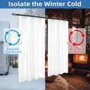 DriftAway Soundproof Thermal Insulated Quilted Curtain Liners for Bedroom Sound Barrier Blackout Cold Heat Noise Reducing Energy Saving 50 Inches by 58 Inches Grayish White Two Panels