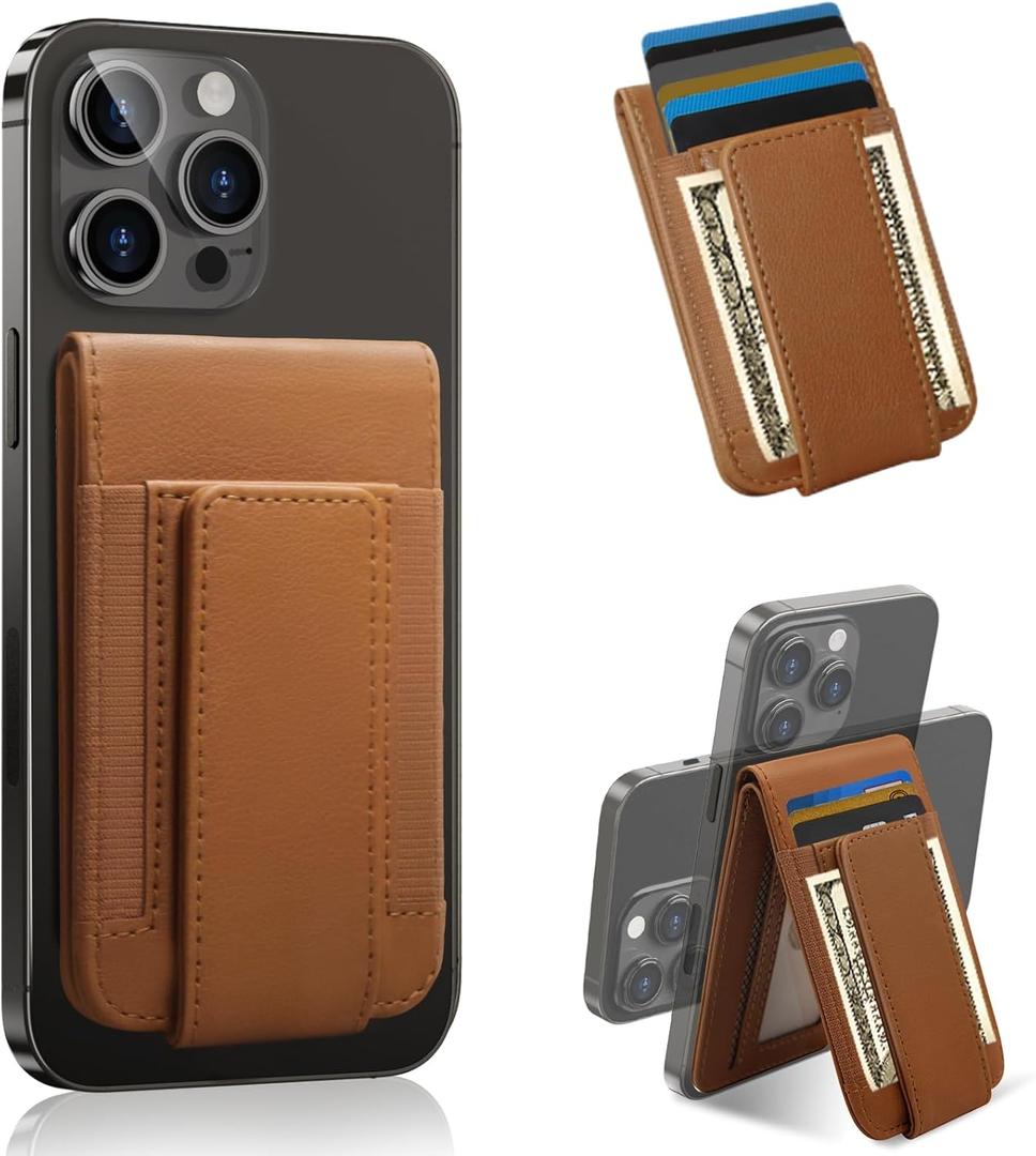 for MagSafe Wallet, Magnetic Phone Wallet with Adjustable Stand & Money Clip, Detachable Magnetic Wallet for iPhone 16/15/14/13/12 Pro Max Plus, 10+ Cards Holder