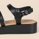 Amazon Essentials womens Strappy Flatform Sandals (6, Black)