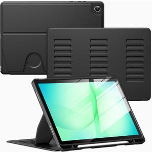 Case for Samsung Galaxy Tab A11+ Plus 11 inch 2026 Model (SM-X230/X236),Multiple Angles Stand Cover,Soft Back,Pencil Holder,and Auto Sleep/Wake,Black
