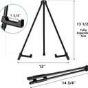 14" High Tabletop Instant Display Easel - Black Steel Small Tripod Easel Stand with Adjustable Holders for Pictures, Paintings, Posters and Store Signs(2 Pack)