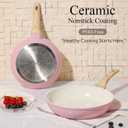CAROTE 21pcs Ceramic Cookware Set, Pots and Pans Set, Pink, 21 Piece