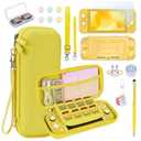 innoAura Switch Lite Case 18-in-1 Accessories Bundle for NS Switch Lite (2019), with Protective Carrying Case, Game Holder, Screen Protector & Cute Thumb Grips, Yellow