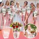Yexiya 12 Pcs Floral Bags Large Clear Flower Bouquet Bag Bulk with Handle Mother's Day Transparent Florist Wedding Gift Packaging Plastic Gift Birthday Valentine's, 11.4 x 5.9 x 16.7 In (Clear Edge)