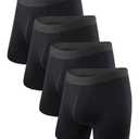 BAMBOO COOL Men's Underwear Boxer Briefs Soft Breathable Performance Underwear for Men 4 Pack(XL)
