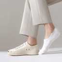 SIXDAYSOX Womens No Show Socks - 4-8 Pairs, Low Cut, Non-Slip, Invisible Cotton Liner