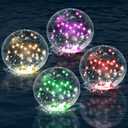 Solar Floating Pool Lights, 14" Inflatable RGB LED Pool Lights That Float with Remote, Waterproof Pool Light Balls, Pool Accessories for Swimming Pools Yard Patio Party Outdoor Decor - 4 Pack (RGB (Red, Green, Blue))
