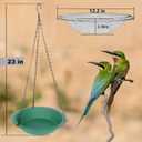 2 x Hanging Bird Feeder Tray with Drainage Holes for Outside Fit Most Seed, Rugged Recycled Plastic Feeding Station, Great for Attracting Wild Birds (12 inch, Green)