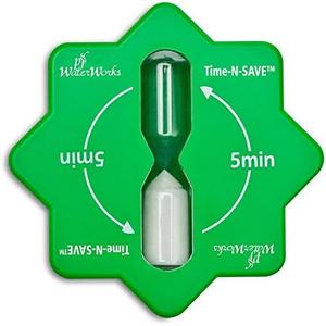 PF WaterWorks PF0551 Time-N Five (5) Minute Hour Glass Timer, Suction Cup, Excellent for Children Bathroom, Saves Water Every Shower, Green