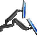 HUANUO Dual Monitor Wall Mount up to 32 inch Screens, Wall Monitor Mount with Gas Springs System, Height Adjustable Tilt, Swivel, Rotate, Computer Monitor Wall Mount Holds 17.6 lbs, VESA 75 or 100mm