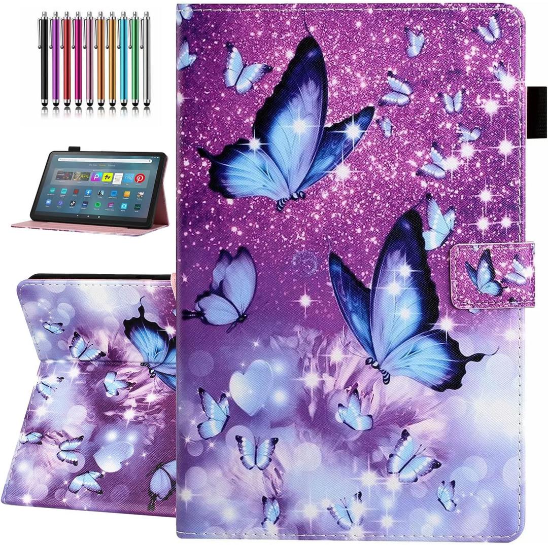Case for Amazon Fire Max 11 Tablet (13th Generation, 2023 Release), Auto Wake/Sleep, Premium PU Leather Folding Stand Cover with Pen Holder & Multiple Viewing Angles - Butterfly