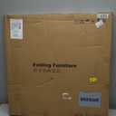 KAIHAOWIN Square Folding Table Vinyl Upholstery Card Table Dining Party Table with Collapsible Legs Portable for Indoor Outdoor-White