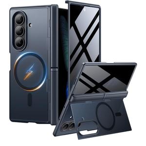 MOBOSI for Samsung Galaxy Z Fold 7 Case with Privacy Screen Protector, [Compatible with Magsafe], [Built-in Kickstand & Full Body Hinge Protection] Magnetic Slim Phone Case for Z Fold7, Jet Black