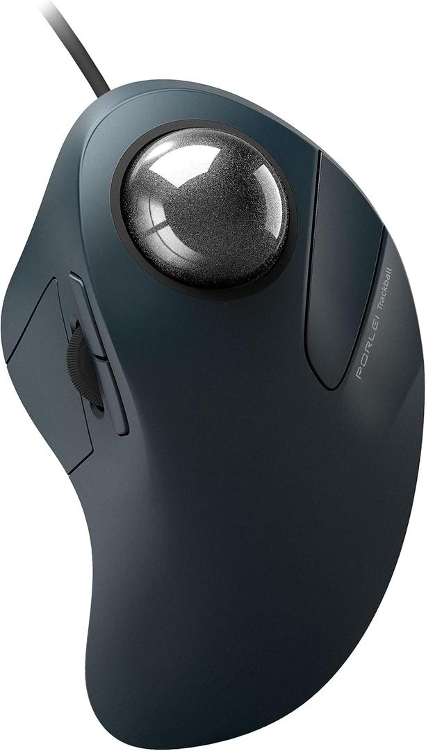 Wired Trackball Mouse for Large Hands, Ergonomic Design Reduces Wrist & Muscle Strain, Precision Tracking with Easy Index Finger Control, Compatible with PC, Laptop, Windows, Mac, Black