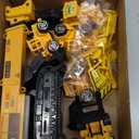 RAYNAG 16 Pieces Construction Cake Topper Vehicles Cake Decoration Set Construction Birthday Party Supplies Large Crane Excavator Traffic Road Sign Cake Topper for Birthday Party Supplies Favours