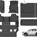 Wayhigh-All Weather Floor Mats and Cargo Mat Set Fit for 2015-2020 Chevy Tahoe & GMC Yukon Denali | SLE | SLT (Not XL)(Bucket Seat) with Backrest Mat TPE Car Mats Heavy Duty Rubber Floor Liners