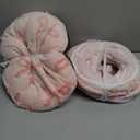 Lesure Large Cat Tunnel Bed - Cute Donut Bed for Indoor Cats with Washable Circle Cushion, Round Pet Peekaboo Cave Toy for Multi Kitten/Puppy/Rabbit, Large Pink Taffy (32"L x 32"W x 10"H)