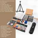 DJAR 174 Pcs Professional All-in-One Art Painting Kit with FSC-Certified Beech Wood Easel, 96 Acrylic, Watercolor & Oil Paint Set, Complete Art Supplies Painting Set for Adults, Artists, Beginners