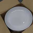 Fasmov Melamine Pasta Bowls, 6 Pack 10 inches 47 Oz Large Salad Serving Bowls, Shallow Salad Bowls, Plastic Dinner Deep Plates, Dishwasher Safe, White