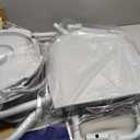 HOMLAND 3-in-1 Bedside Commode with Sturdy Dual-Crossbar Support Construction, Stable Commode Toilet with 7.5Qt Bucket, 350 Lbs Bedside Commodes for Seniors, Silver