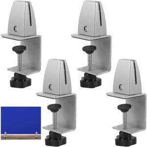 4 PCS Sneeze Guard Support Clamps, Adjustable Desk Clamp for Dividers, Aluminum Alloy Desk Shield Clamp, Privacy Panel Clamp for Office Desk, Easy Installation, Anti-Scratch