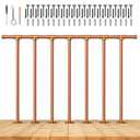 Deck Railing Kit, Metal Porch Railing Industrial, 34 in. H x 4 ft. W Horizontal Porch Railing, Wrought Iron Railings, Flat Metal Hand Rail, Outdoor Railing Kit for Porch, Deck and Balcony