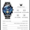 OLEVS Mens Watches Chronograph Watch Luxury Dress Stainless Steel Waterproof Watches for Men Moon Phase Luminous Business Calendar Wrist Watch Blue/Black/Green/Gold/Face