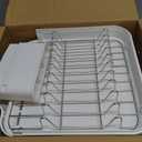 SAYZH Dish Drying Rack - Expandable Dish Rack for Kitchen Counter, Rust-Resistant Dish Drainer with Utensil Holder and Raised Guardrail, Kitchen Organizer for Cup and Bottle (White)