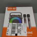 Karaoke Machine, Portable Bluetooth Speaker with 2 Wireless Microphones for Adults & Kids with Lights, Karaoke Microphone with PA System Supports USB/TF/FM/AUX for Home Party Home System Packages (Black)