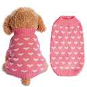 Dxhycc Dog Knitted Sweater Dog Heart Sweater Puppy Sweater Warm Soft Pet Holiday Clothes for Medium Cats and Dogs (Pink, M)