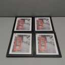 Giftgarden 5x7 Picture Frame Set of 4, 6x8 Matted to Display 5 by 7 Photo with Mat or 6 by 8 without Mat for Wall or Tabletop, Black