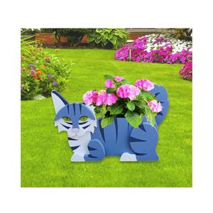 Sapphire White Cat Planter, Cute Animal Shaped Plant Pot, Cat Flower Pot, Gifts for Women & Pet Lovers, Indoor Outdoor Garden Home Office Decor, 12.5 x 5.12 x 7.8 Inches