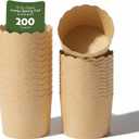 Restaurantware Panificio Premium 10 oz Kraft Paper Jumbo Baking Cup: Paper Baking Cups Perfect for Muffins Cupcakes or Mini Snacks - Scalloped - Disposable and Recyclable - 200ct Box