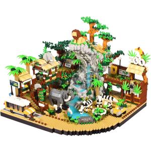 Zoo Micro Building Blocks Set 4800PCS for Adults or Teens Ages of 14+, Animals Park DIY Modle Kit in Living Room or Office Decorative Items, Collection Model for Lovers, 9.45" x 9.45" x 6.89"