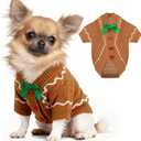 Dog Christmas Sweater Red Plaid Cardigans Dog Christmas Outfit Soft Warm Knitted Pet Clothes Cold Weather Puppy Clothes for Small Medium Large Dogs Cats