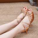 Ballroom Dance Shoes for Women Salsa Latin Dancing Shoes, Professional 3 Inch Ladies Satin Rhinestone Dance Heels, 3Mid Heel Suede Sole