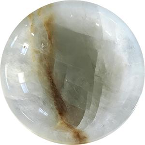 Calcite Stone Bowl, D20 Natural Crystal Bowl for Decor - Hand Carved Decorative Bowl for Centerpiece, Coffee Table, Yoga Meditation, Gift Idea (Natural Vein)