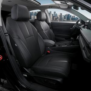 Custom Fit Seat Covers for Honda Accord 2023-2026, Fits 23-24 EX, 25-26 SE, 23-26 Sport Hybrid/EX-L Hybrid/Sport-L Hybrid/Touring Hybrid, PU Leather, Waterproof, Airbag Safe (Pure Black)