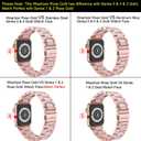 Wearlizer Rose Pink Compatible with Apple Watch Band 38/40/41/42mm Womens Replacement, Stainless Steel Strap Fashion Resin Wristband Sleek Metal iWatch Series 11 10 9 8 7 6 5 4 3 SE/Ultra 3 2 1