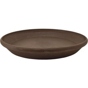 PSW Pot Collection AP25C 10-inch Plastic/Stone/Wood Composite Plant Saucer Drip Tray No Drainage Hole (Drillable), Indoor/Outer Water Tray, Chocolate