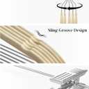 Cozymood Velvet Skirt Hangers 36 Packs Ultra Thin Hangers with Clips Non Slip Velvet Pant Hanger Space Saving Clothes Hanger with Clips for Pants, Skirts, Jeans, Shorts (Beige)