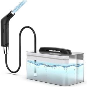 LUOOV Electric Rechargeable Handheld Personal Travel Bidet Portable for Toilet,Bathroom and Outdoor Hiking Strong - Soft Pressure Options Refreshing Clean with 2.3L Water Storage (Black 2.3L)