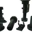 Black Furniture or Cabinet Leveler Legs - Support 330 Lb. per Leg - Adjusts from 3 7/8" to 5 3/8" - 12 Pack