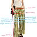 Women's Wide Leg Casual Striped Pants Loose Pants Y2K Striped Casual Pants (M)