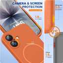 Miracase Magnetic for iPhone 17 Case, Compatible with MagSafe, Integrated Silicone Camera Control Cover, 3.0mm Thicken Shockproof Drop Protection Phone Case for 17, Orange