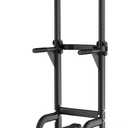 Power Tower Pull Up Bar and Dip Station, Multi-Function Home Gym, Strength Training Fitness Equipment, Height Adjustable (Black)