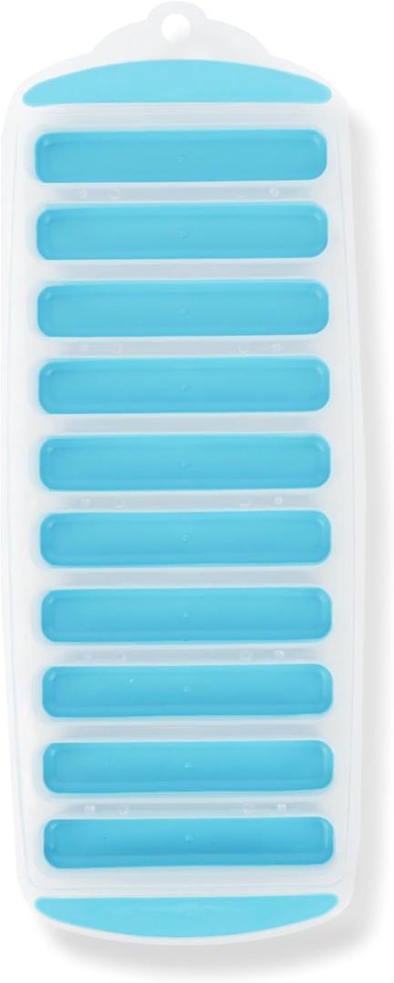 Silicone Ice Stick Tray for Water Bottles, 10 Slots, 3.5 inch Long Ice Cubes (Blue)