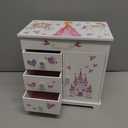Jewelkeeper Jewelry Box for Girls with 3 Drawers - Musical Princess Jewelry Box with Spinning Doll and Dance of The Sugar Plum Fairy Tune - Appreciated Gifts for Kids - 9.5 x 7.75 x 9.5 Inches (White)