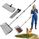 Chicken Poop Scooper for Sand, 15-Inch Large Adjustable Metal Chicken Poop Scooper, Chicken Manure Scoop is Suitable for Cleaning Chicken Coops, Stables, Cat Litter Boxes, Pastures