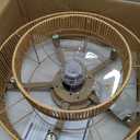20'' Rattan Boho Ceiling Fan with Light, Enclosed Caged Ceiling Fans with Lights and Remote Control, Coastal Flush Mount with Reversible 6 Speeds for Living Room Bedroom Kitchen